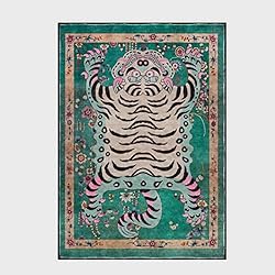 Tibetan Tiger Hallway Runner Rug 2x5 ft Vintage