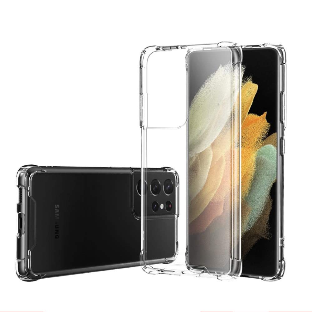 Totill Compatible with Samsung Galaxy S21 Ultra Case, Premium Ultra Slim Clear Cover for S21 Ultra Fundas Coque, with Anti-Scratch Hard PC Back and Shock-Proof Soft TPU Bumper, Transparent 6.8 Inches