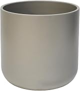 Ivyline Lisbon Round Light Grey Planter 26cm Waterproof Ceramic Pot view 1