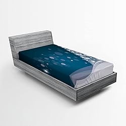 Ambesonne Christmas Fitted Sheet, Fantasy Backdrop
