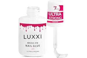 LUXXI Super Strong Brush On Nail Glue for Press On Nails | Best Extra Strength Nail Glue for Long Lasting Extended Wear for Press-Ons, Nail Tips & Acrylic Nails