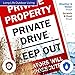 Private Property Private Drive, No Trespassing Sign, 10x14 Inches, Rust Free .040 Aluminum, Fade Resistant, Made in USA