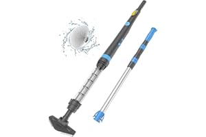Efurden Pool Vacuum with Telescoping Pole, Rechargeable Handheld Cordless Pool Cleaner with Electric Round Brush Design Cleaning Waterline for Above Ground Pool Spas, Hot Tubs for Sand and Debris