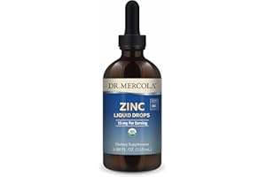 Dr. Mercola Zinc Liquid Drops - Supports Immune & Organ Health - 15 mg Organic Zinc Liquid Drops - USDA Organic - NSF Certified - Non-GMO, Gluten-Free & Soy-Free - 3.88 fl oz (28 Servings)