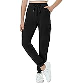 EXARUS Girls Pants Cargo Joggers Teen Slim Fit with Zip Pockets Kids Quick Dry Lightweight Drawstring High Waisted 8-14Y