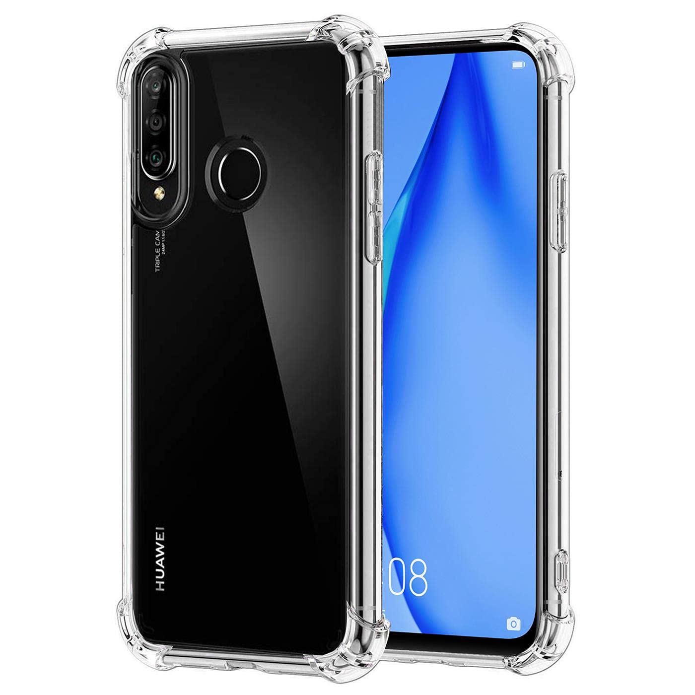Mobile Phone Case for Huawei Y6P Case, Anti Shock Protective Case for Huawei Y6P Case Transparent [Robust Flexible Silicone] - Clear