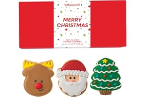 WANDERCRUMB | Christmas Gift | Christmas Cookies for Kids & Adults | Hand-Decorated Sugar Cookies Gift Set – 3 Pack, Individually Wrapped | Christmas Cookie Boxes, Holiday Gift Baskets, Cookie Boxes