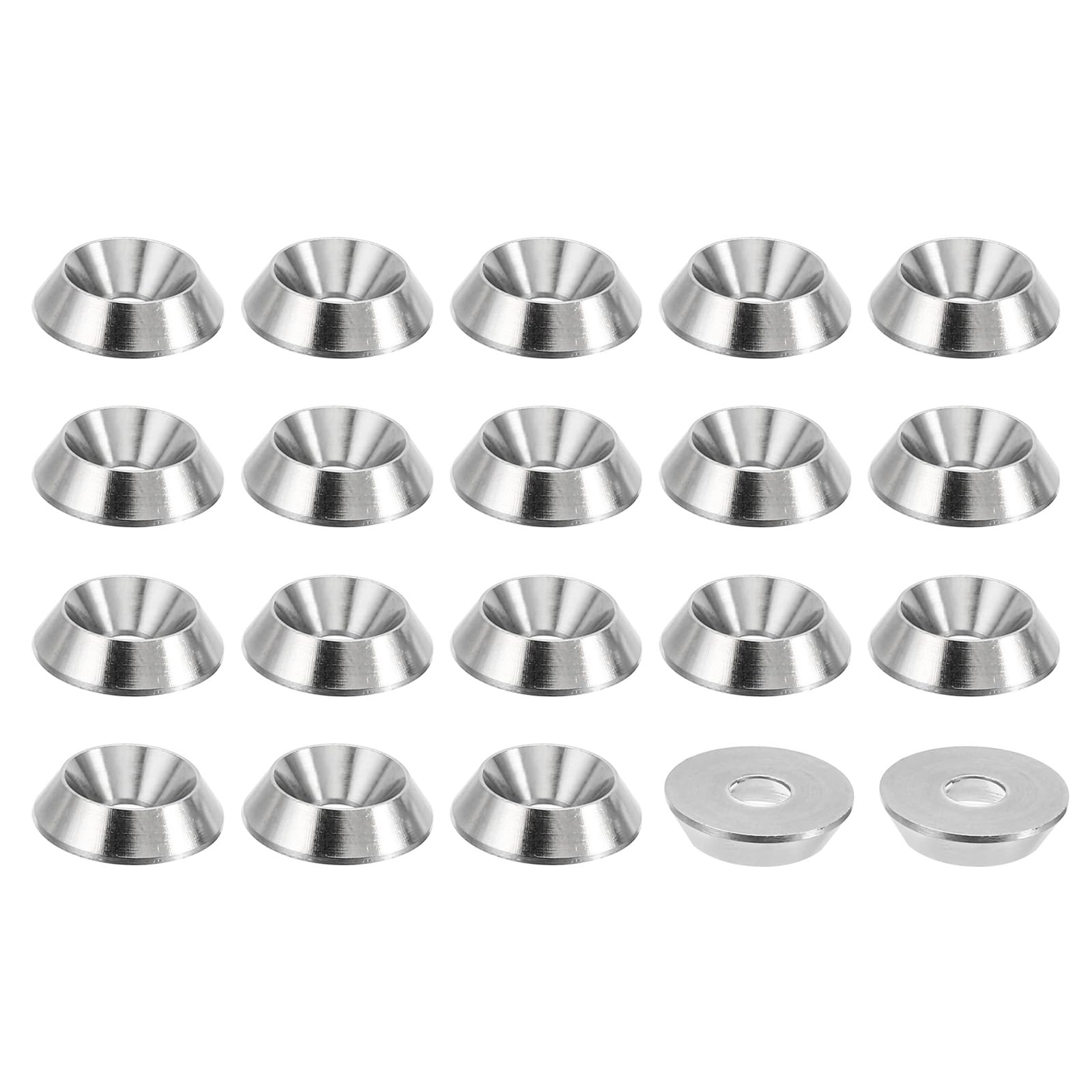 PATIKIL M4 Finish Countersunk Washer, 20pcs 13mm Dia. 3.2mm Tall Solid 304 Stainless Steel CNC Finish Cup Washer Screw Head Gasket for Industrial Construction — image 1