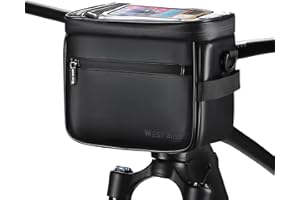 BAIGIO Bike Handlebar Bag with Touchscreen - Waterproof Bicycle Front Basket Cycling Accessory Storage Pack Small Shoulder Bag Insulated Lunch Bag with Removable Shoulder Strap