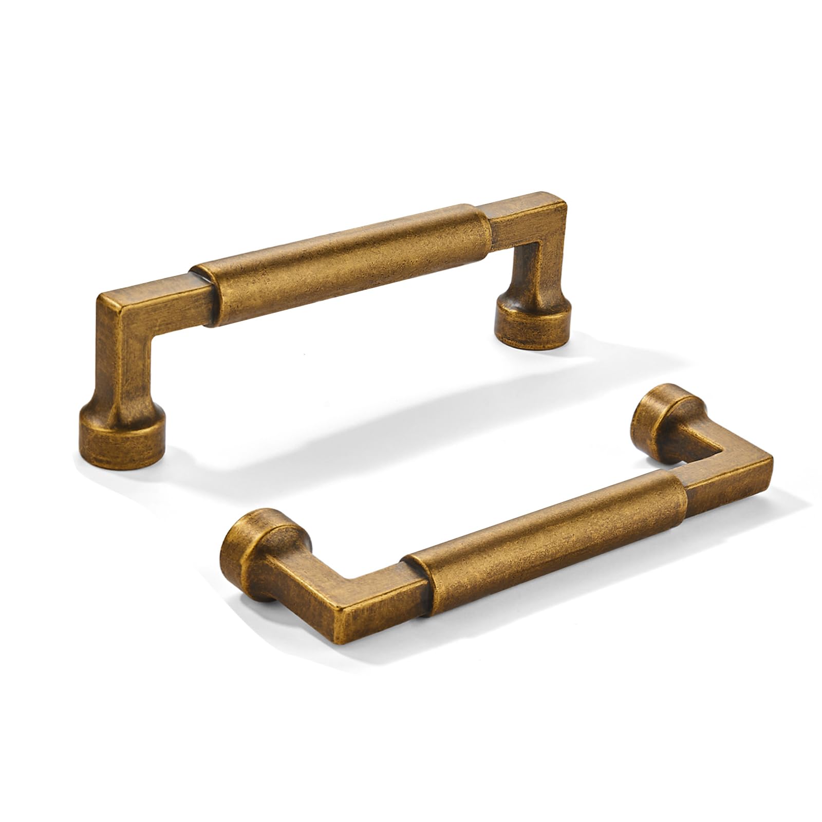 Photo 1 of khtumeware 10-Pack 3-3/4Inch(96mm) Antique Brass Cabinet Pulls,Vintage Brass Solid Handles for Kitchen Cabinets, Cupboards, Drawers and Bathroom Hardware