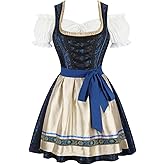 Lehauya Oktoberfest Outfits Women Dirndl: Bavarian Dress Carnival Festival Beer Costume for Themed Party Aged 30-40