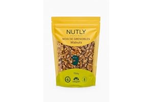 NUTLY Walnuts, 750g – Raw Shelled Walnut Halves & Pieces, Healthy Snack, Vegan, Gluten-Free, No Added Salt / Noix de Grenoble