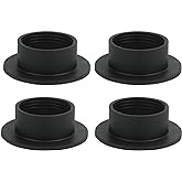 JNXQWE E26 E27 Light Socket Shade Ring,21.5mm/0.85inch Height Plastic Lamp Shade Collar Rings,Light Fixture Parts of Retainer Rings,Lock E26 E27 Socket with Thread Diameter 1-1/2 Inches (Black,4-Pack)