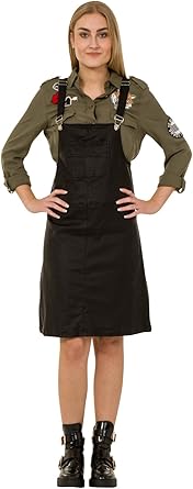 faux leather dungaree dress