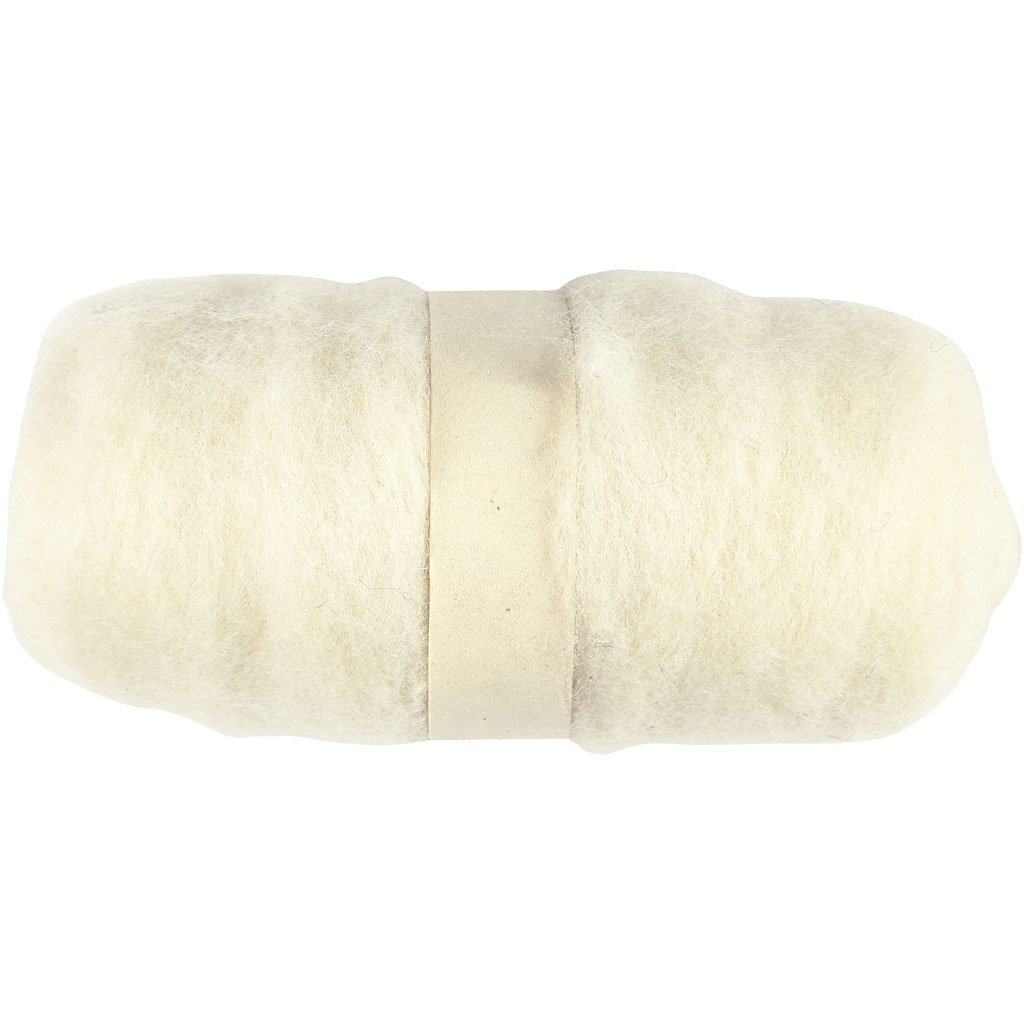Creativ 451010 Carded Wool, White, 100g