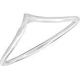AeraVida Trendy and Classic Chevron Wave .925 Sterling Silver Stackable Ring | Minimalist Stackable Ring for Women | V Ring for Anniversary Jewelry Gift | Size (7)