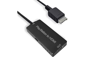 KUSTOMAZING HD Link HDMI Cable for PlayStation 2 & for PlayStation 1 Console, PS1/PS2 to HDMI Adapter Improved Video Quality, HD Converter with 4:3/16:9 Switch, No Radio Frequency