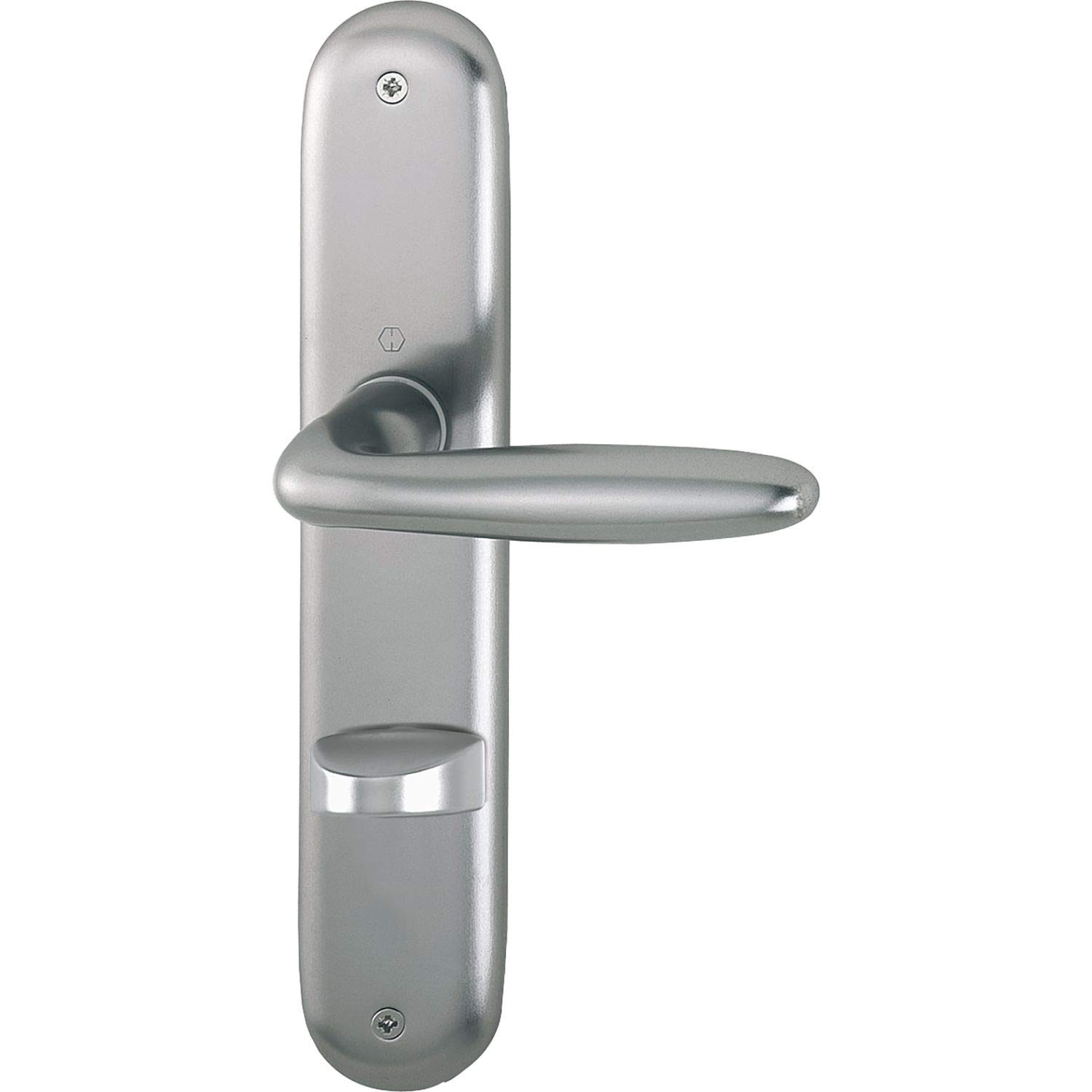 Hoppe Verona 2949578 Door Handle Set on Plate WC 90, Door Thickness 37-42, VK 8/8.5 Stainless Steel Effect NA