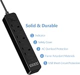 JSVER Extension Lead with USB Slots 4 USB 3 Outlets 3M 3250W 13A with Switch view 5