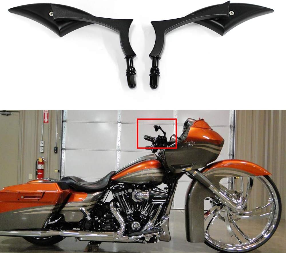 Black Motorcycle Sportster Mirrors for Harley Road King