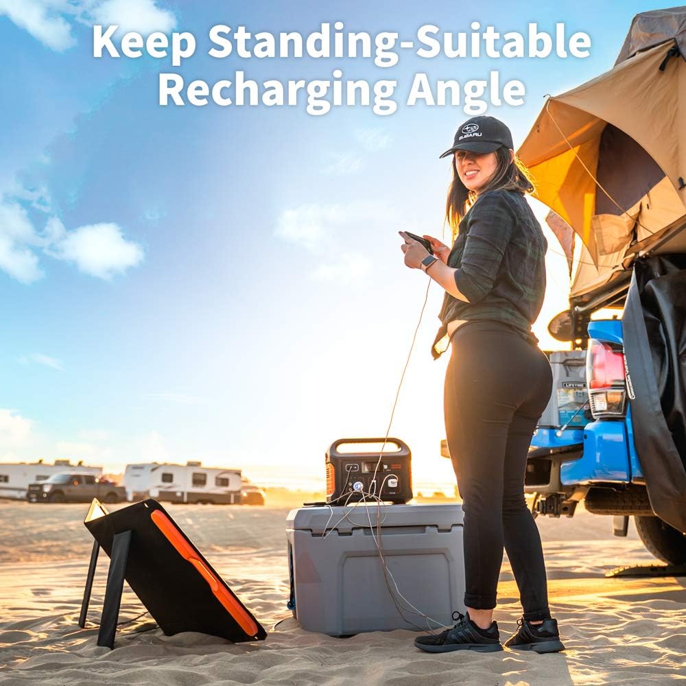 Jackery SolarSaga 100W Portable Solar Panel for Explorer 160/240/500/1000 Power Station, Foldable US Solar Cell Solar Charger with USB Outputs for Phones (Can't Charge Explorer 440/ PowerPro): Home Audio & Theater