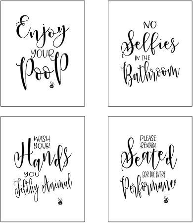 Vosarea Wandsticker 4 Stuck Schwarz Und Weiss Fur Badezimmer