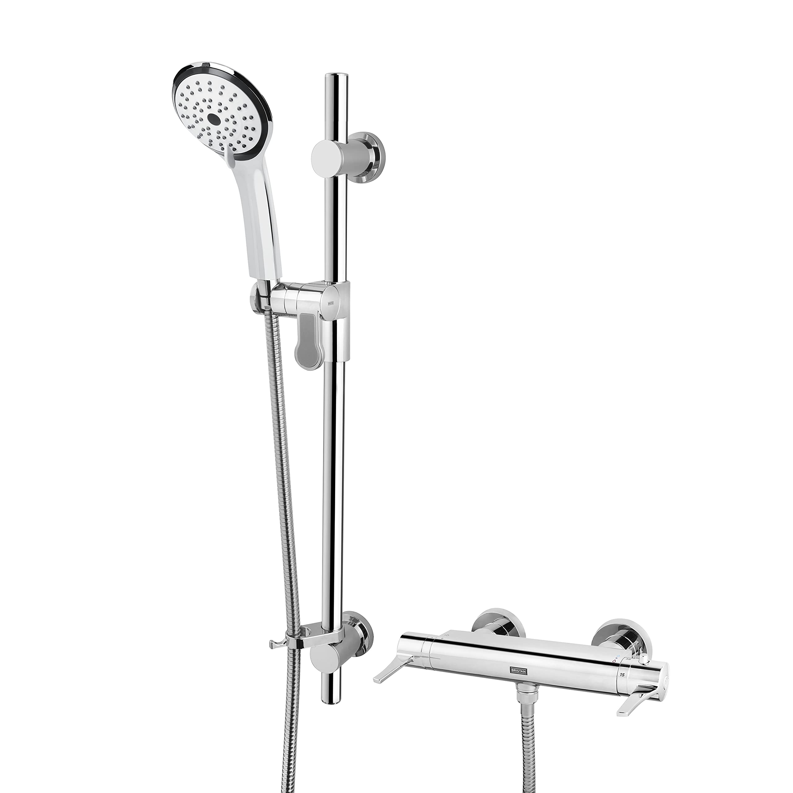 Bristan DUL2 SHXARFF C Design Utility Lever Thermostatic Bar Shower, Chrome