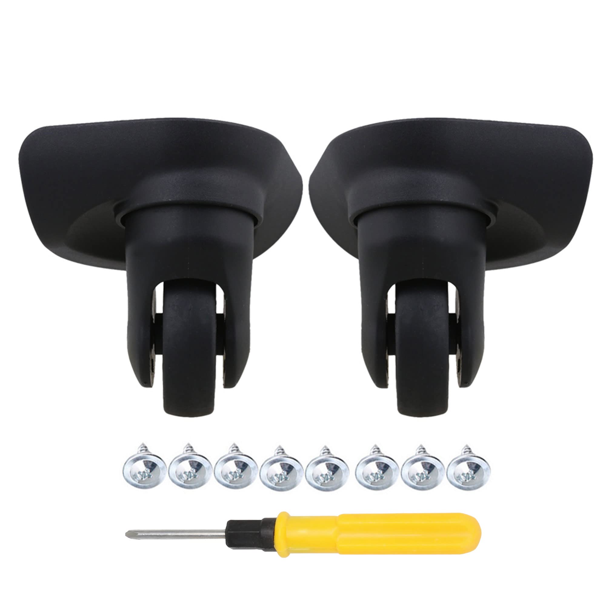 Mxfans 2pcs W187 Black DIY Left&Right Suitcase Wheel Replacement Accessories for Luggage Repair Kit