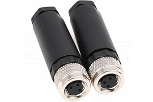 EONVIC M8 3 Pin Female A Code Socket Industrial Circular Sensor Connector Aviation 8mm Waterproof IP67 Connector 2PCS