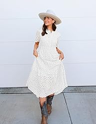 ZESICA Women's 2025 Summer Short Sleeve Maxi Dress