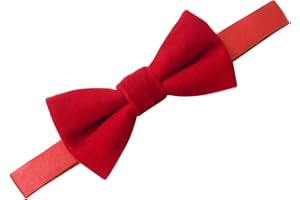 PACGOTH Pre-Tied Velvet Bow Ties for Toddlers - Solid, Adjustable Child Bow Ties With Gift Box