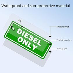 Diesel Only Decals Set, 10 Pieces, Vinyl Fuel Tank