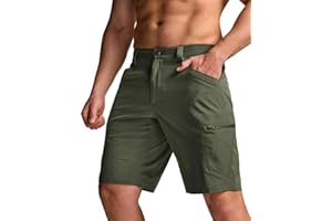 CQR Men's Quick Dry Stretch Hiking Cargo Shorts, Lightweight Water Resistant Tactical Casual, Golf & Outdoor with Pockets