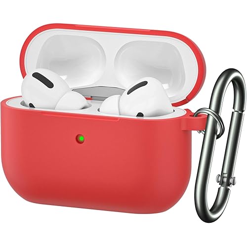 BRG for Airpods Pro Case,Soft Silicone Skin Cover Shock-Absorbing Protective Case with Keychain for Apple Airpods Pro [Front LED Visible]