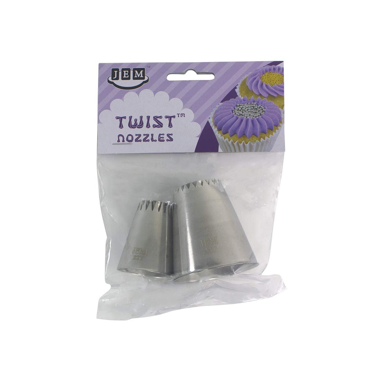 PME NZ907 Twist Nozzle-22T & 23T, Stainless Steel, Silver, Argentée