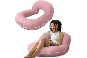 INSEN Reading Pillow, Back Pillow for Sitting in Bed for Reading, Nurse & Relax, Reading Pillow for Adults, Moms & Kids, Sit Up Pillow for Bed, Cooling Tencel, Pink