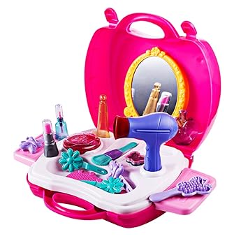 Tosbess Children Play Hair Dryer Makeup Toy Set Beauty Salon Toys