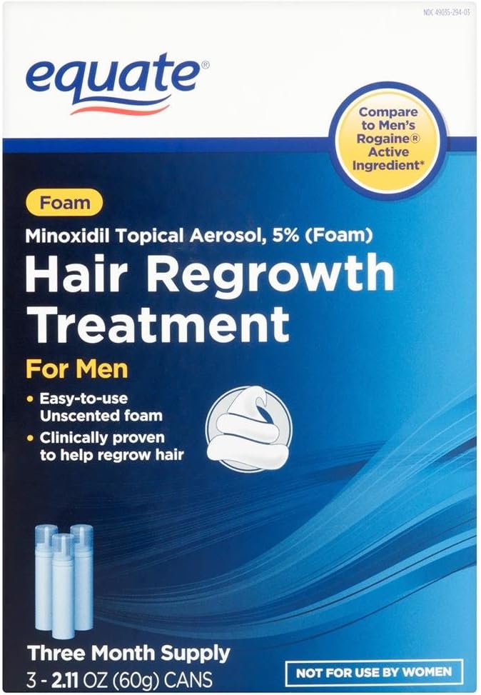 Equate Foam 5 Minoxidil Hair Regrowth 3 Month Treatment For Mens