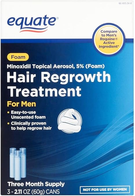 Equate Foam 5 Minoxidil Hair Regrowth 3 Month Treatment For Mens