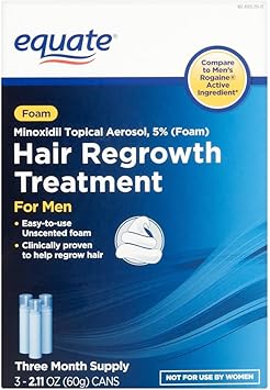 Equate Foam 5 Minoxidil Hair Regrowth 3 Month Treatment For Mens