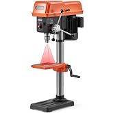 VEVOR 10-Inch Benchtop Drill Press, 5 Amp, 0.8 HP 600W Bench Drill Press, 530-3140 RPM Variable Speed, 0-45&deg; Tilting Worktable, with Laser and LED Work Light, Tabletop Drilling Machine, for Wood Metal