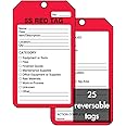 AccuformNMC "5S RED TAG", Pack of 25 PF-Cardstock Production Control Tags, 5.75" x 3.25", Black on Red, MMT105CTP, American Made Safety Tags, Signs, and Labels