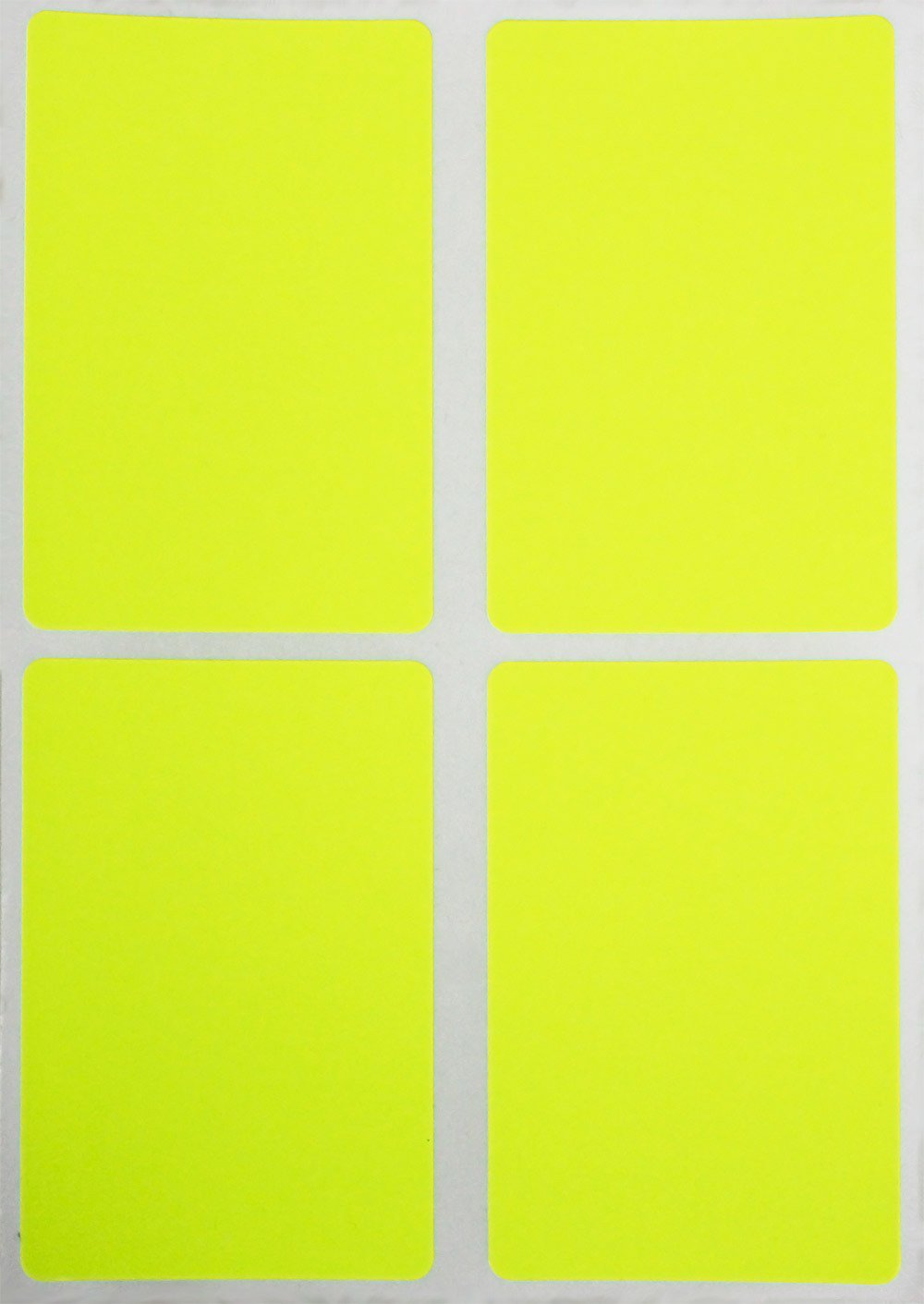 Color Stickers with Write on Surface 7.5 cm x 5 cm inch (7.5mm x 5mm) - 60 Pack, Rectangle Inventory Labels in Neon Yellow by Royal Green
