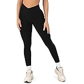 PAVOI ACTIVE Pilates Crossover Leggings for Women | Buttery Soft High Waisted V Cut Cross Waist Workout Yoga Pants | FlexFlow