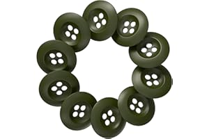 LAKESSTORY 12 Pcs Olive Drab Sewing Buttons 0.75 inch Army Military Buttons 30L 4 Hole Polished Matte Finish 19mm Plastic Ideal for Pants Jacket Uniforms Bags Accessories Crafts