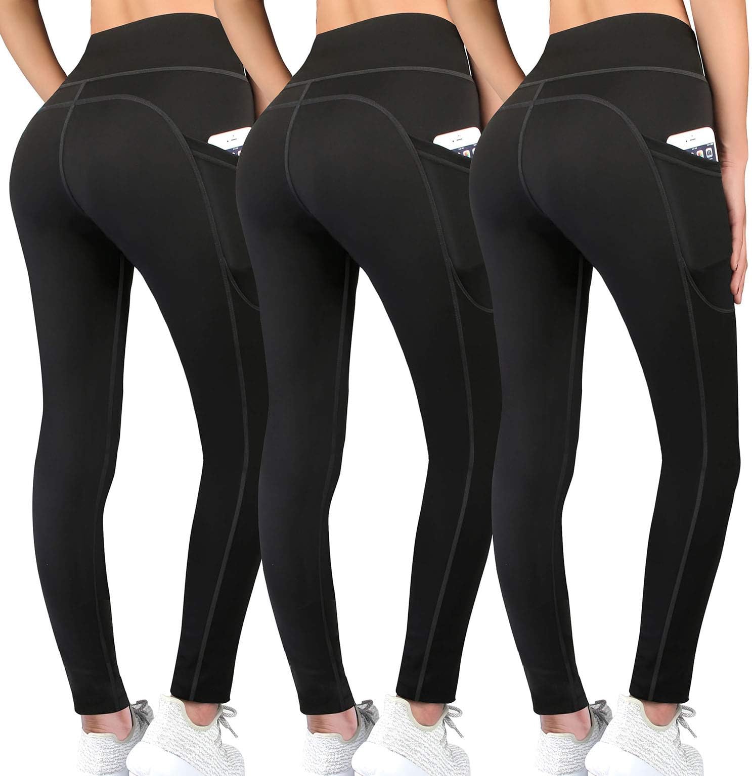 Abodhu High Waist Yoga Pants with Pockets Tummy Control 4 Way Stretch Workout Yoga Leggings