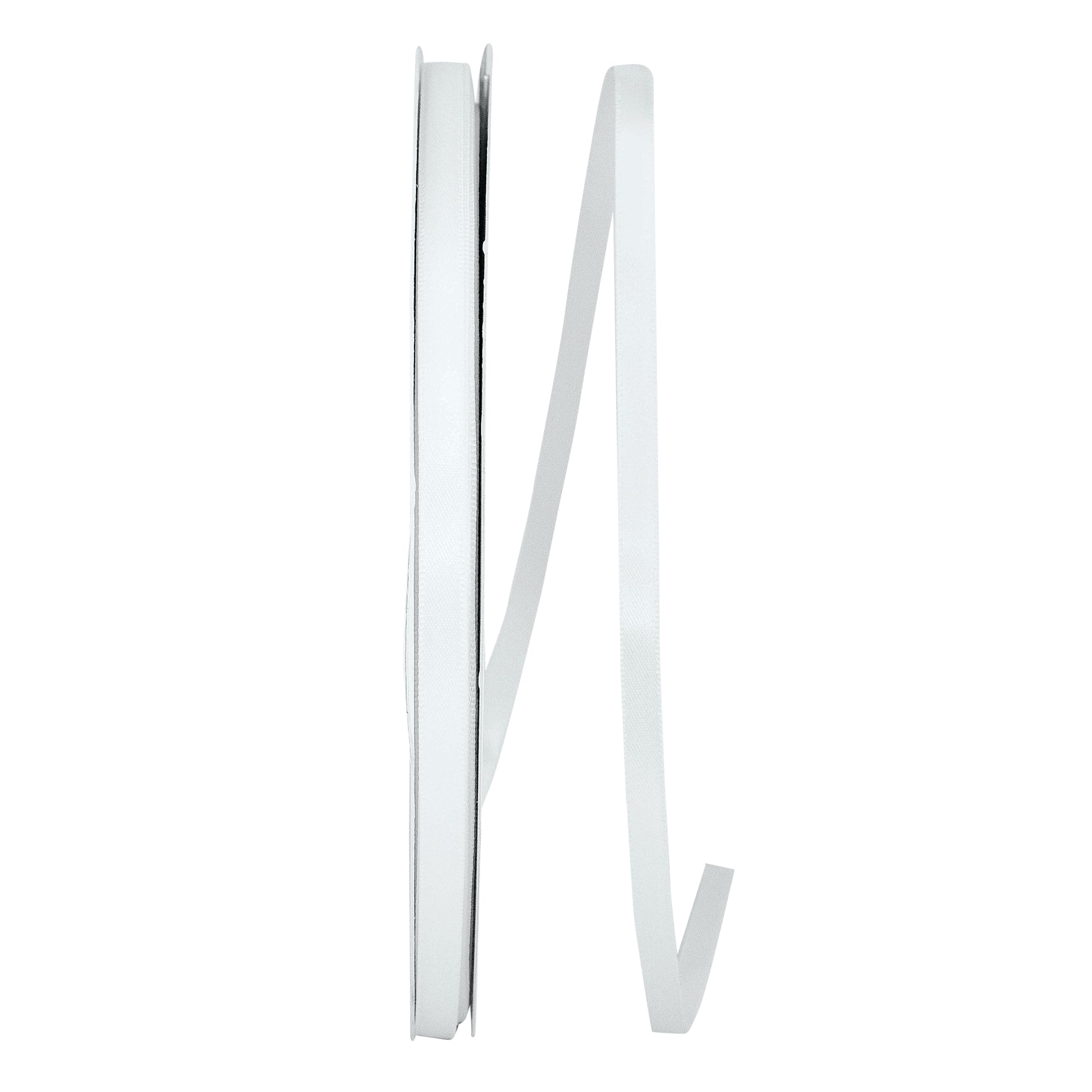 Reliant Ribbon 4950-030-01C Double Face Satin Ribbon, 1/4 Inch X 100 Yards, White