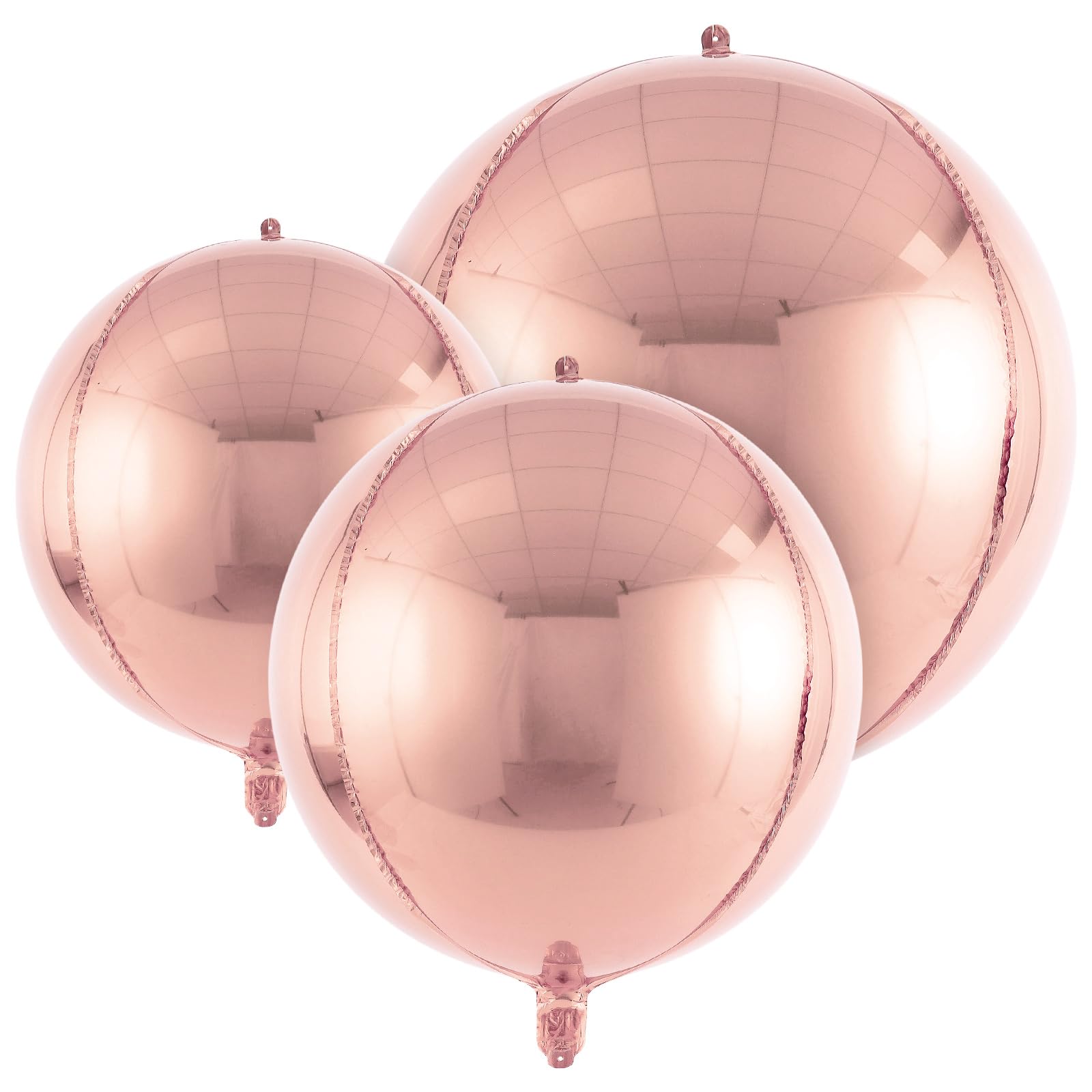 Photo 1 of 18 Pcs Rose Gold Round Foil Balloons Shiny Balloons Set Large Balloon Arch for Birthday Graduation Wedding Bachelorette Party Decorations, 5 Pcs 22 Inches, 5 Pcs 15 Inches, 8 Pcs 10 Inches