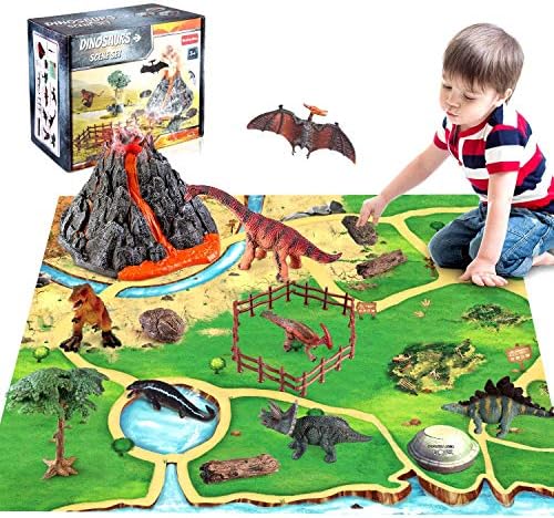 dinosaur playset with volcano