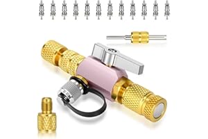 KLENZMATE 2026 New Valve Core Removal Tool & Dual Head Valve Core Remover, 2 Sizes 1/4″& 5/16″ in 1 Tool, Mega Flow Vacuum-Rated Core Removal Tool HVAC, 20 Microns Vacuum, For Full & Unrestricted Flow